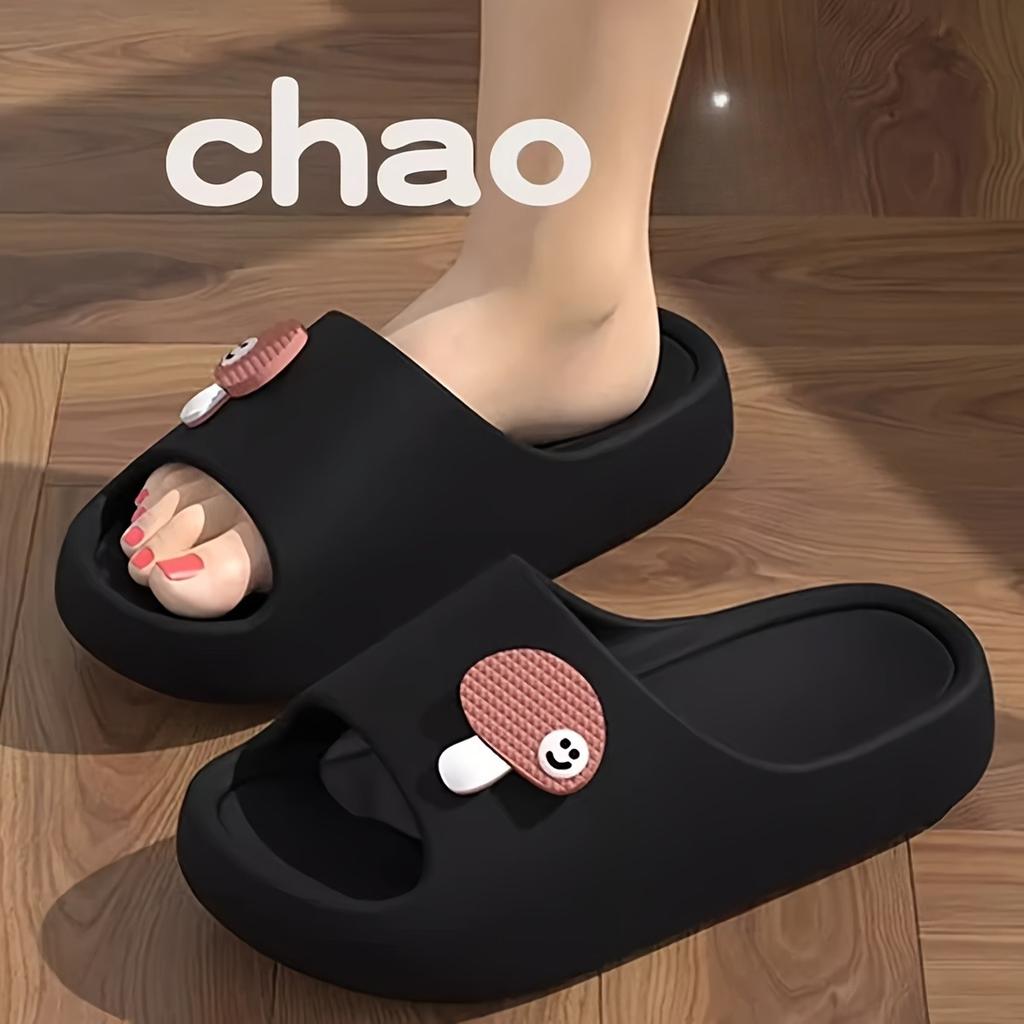 Милые маленькие сандалии-грибочки из материала ЭВА, толстоподошвенные нескользящие домашние тапочки для ванной для пар, подходят для домашнего отдыха