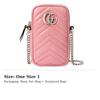GUCCI Marmont Quilted Leather Cell Phone Pouch, Chain Bag, Crossbody Bag, Shoulder Bag Women's Pink Candy Color Unicorn 598597-DTDCP-5815