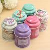 Flower Design Metal Sugar Coffee Tea Tin Jar Container Candy Sealed Cans Box