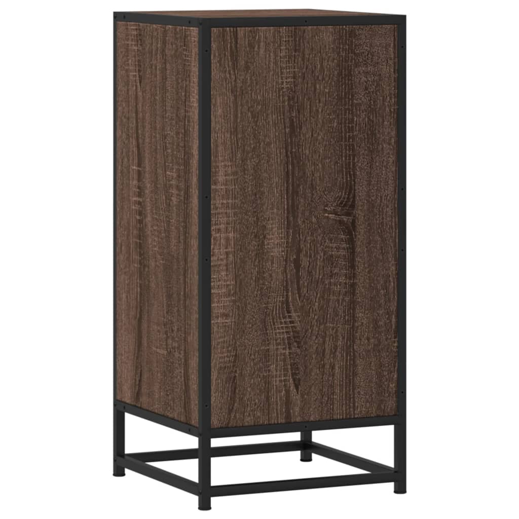 Sideboard in Brown Oak Look 35.5 x 35 x 76 cm Engineered Wood & Metal