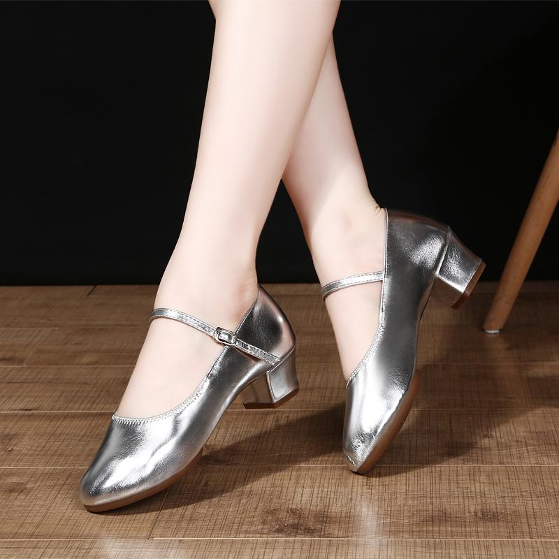 Современные танцевальные туфли на среднем каблуке, танцевальная обувь с мягкой подошвой, танцевальная обувь для взрослых, женские красные танцевальные туфли в стиле Мэри Джейн