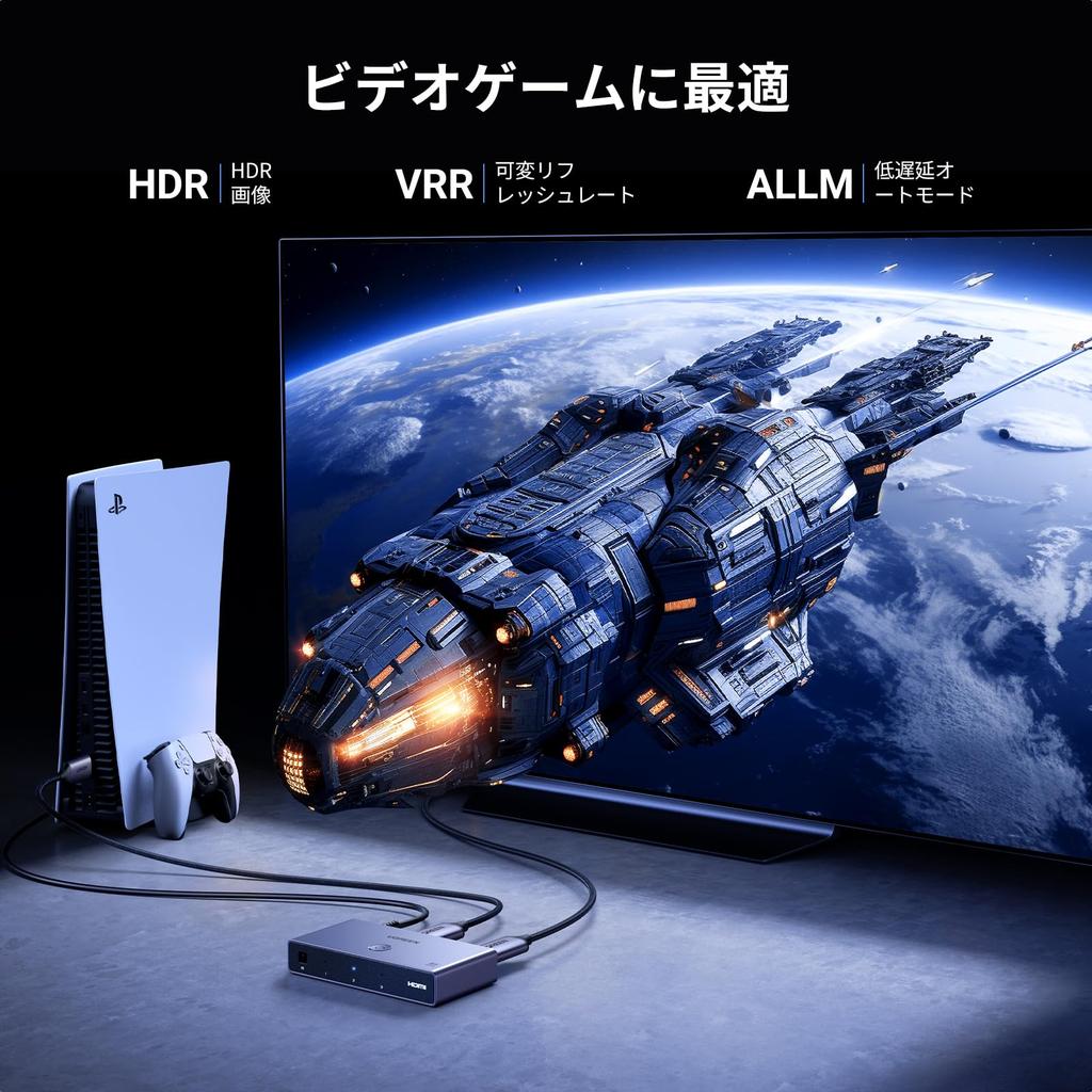 UGREEN HDMI 3 HDMI с пультом ДУ HDMI HDCP с переключателем, 3 входа/1 выход, 8K@60 Гц/4K@120 Гц, Управление селектором/переключателем, 48 Гбит/с, 2.1, 2.3 [Совместимый