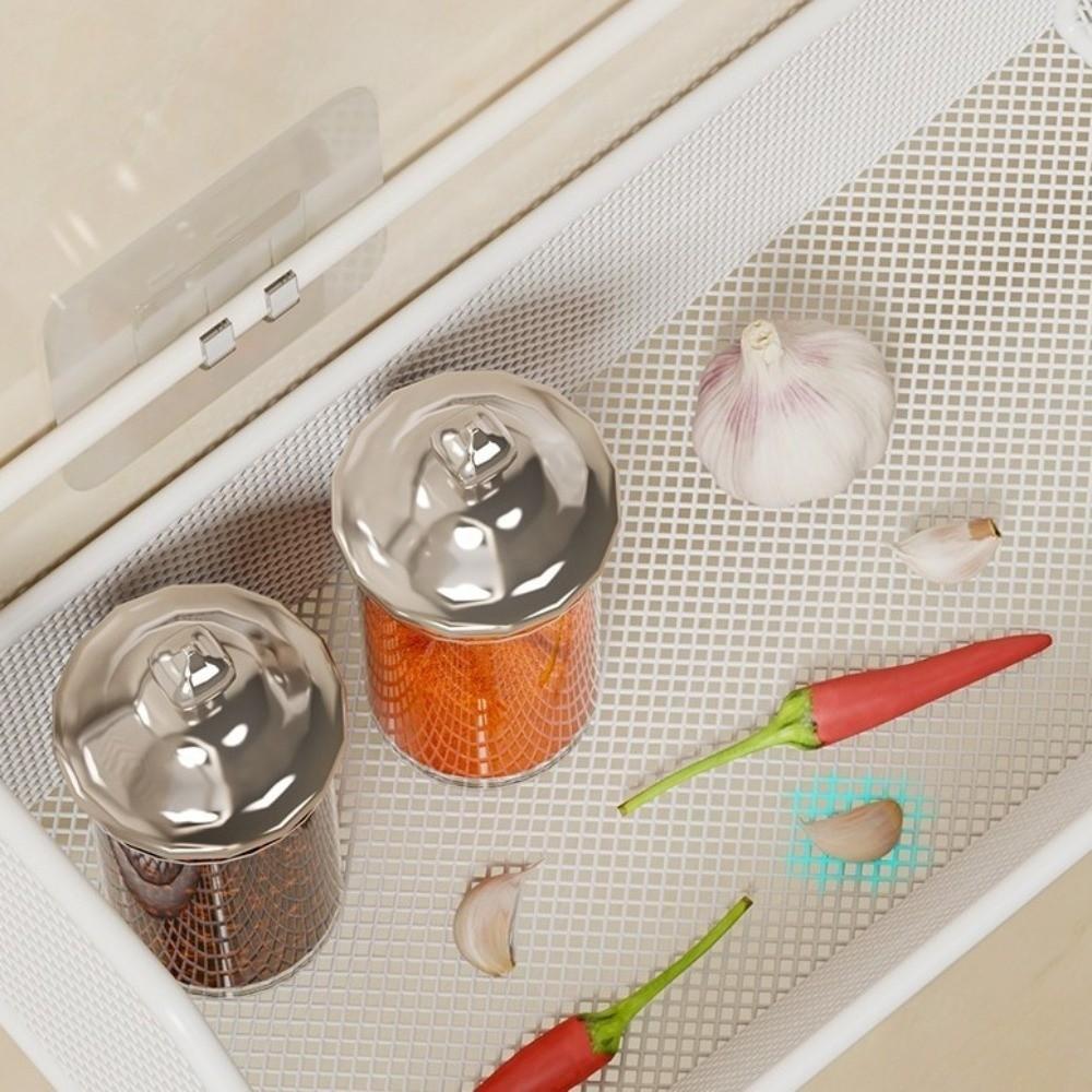 Wall Mounted Vegetable Drainage Basket Carbon Steel Spice Storage Shelf Kitchen Use