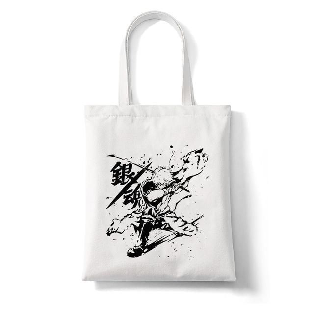 Японское аниме Gintama Sakata Gintoki Kagura с мультяшным принтом, женские сумки для покупок, большая сумка для покупок, модная повседневная сумка Pacakge