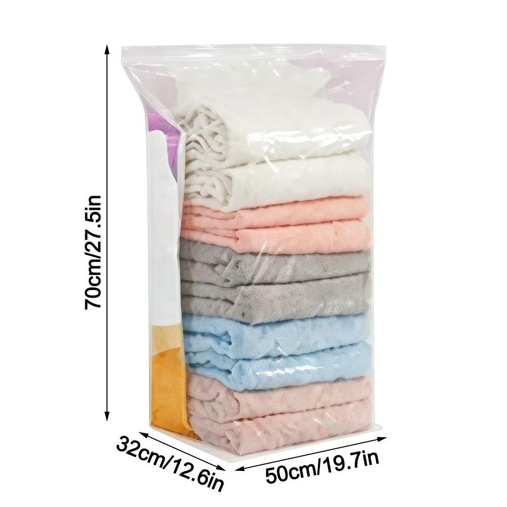 No Pump Vacuum Storage Bags Large Capacity Press & Seal Clothing Seal Bag Dust-proof Space Saving Seal Compression Bag