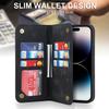 Кожаный чехол для iPhone 15 14 Pro Max Plus Поддержка беспроводной зарядки Сильный магнитный кошелек Защитная крышка для iphone 14 15