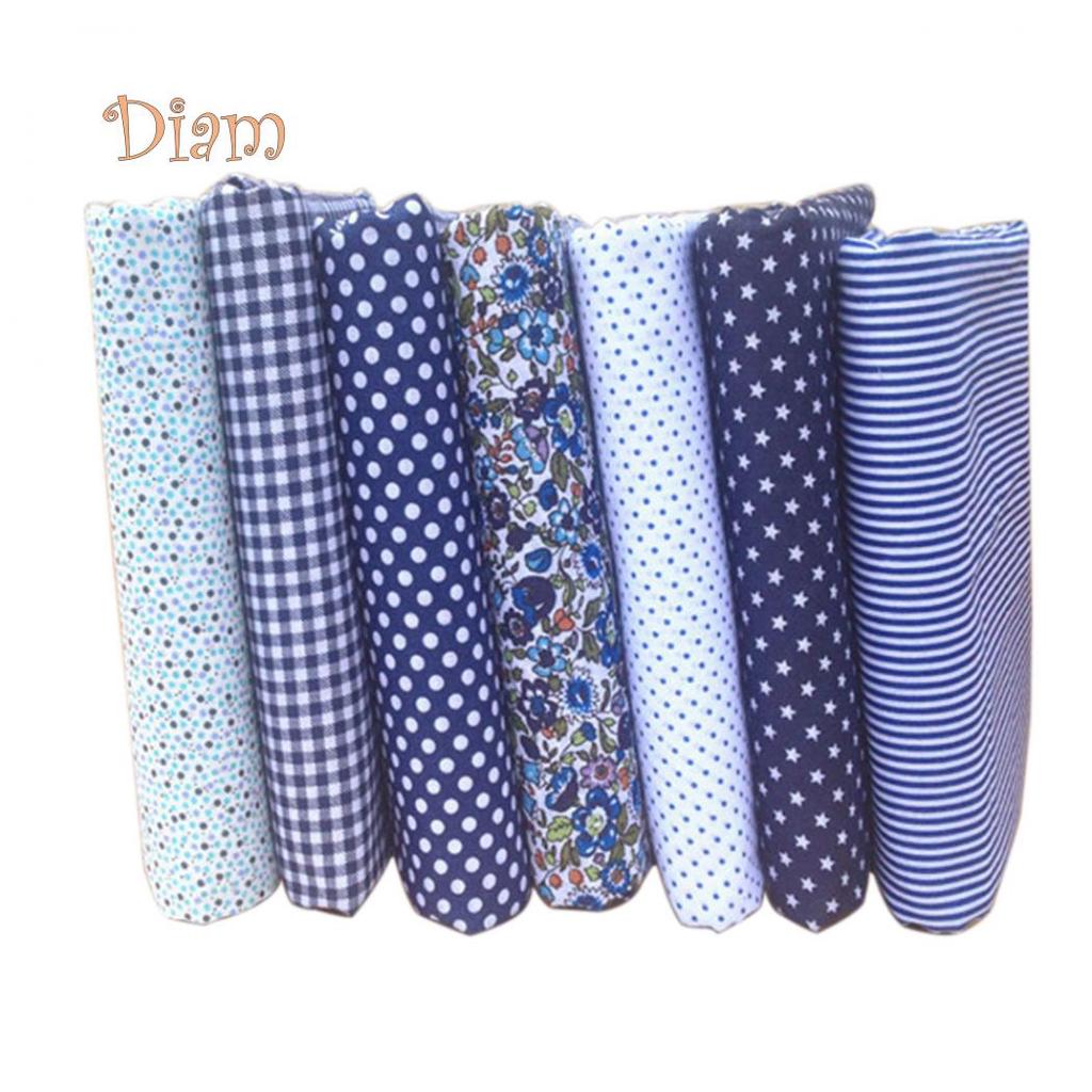 Lachepper 7Pcs/Set Fabric Floral Plaid Cotton Cloth DIY Craft Sewing Handmade Accessories