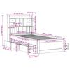 Solid Wood Bed with Shelf Without Mattress White 75 x 190 cm Pine
