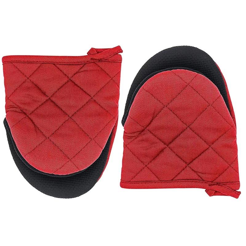 1/2 шт. кухонные короткие термостойкие прихватки, перчатки с нескользящей поверхностью и петлей для подвешивания для выпечки, барбекю, приготовления пищи