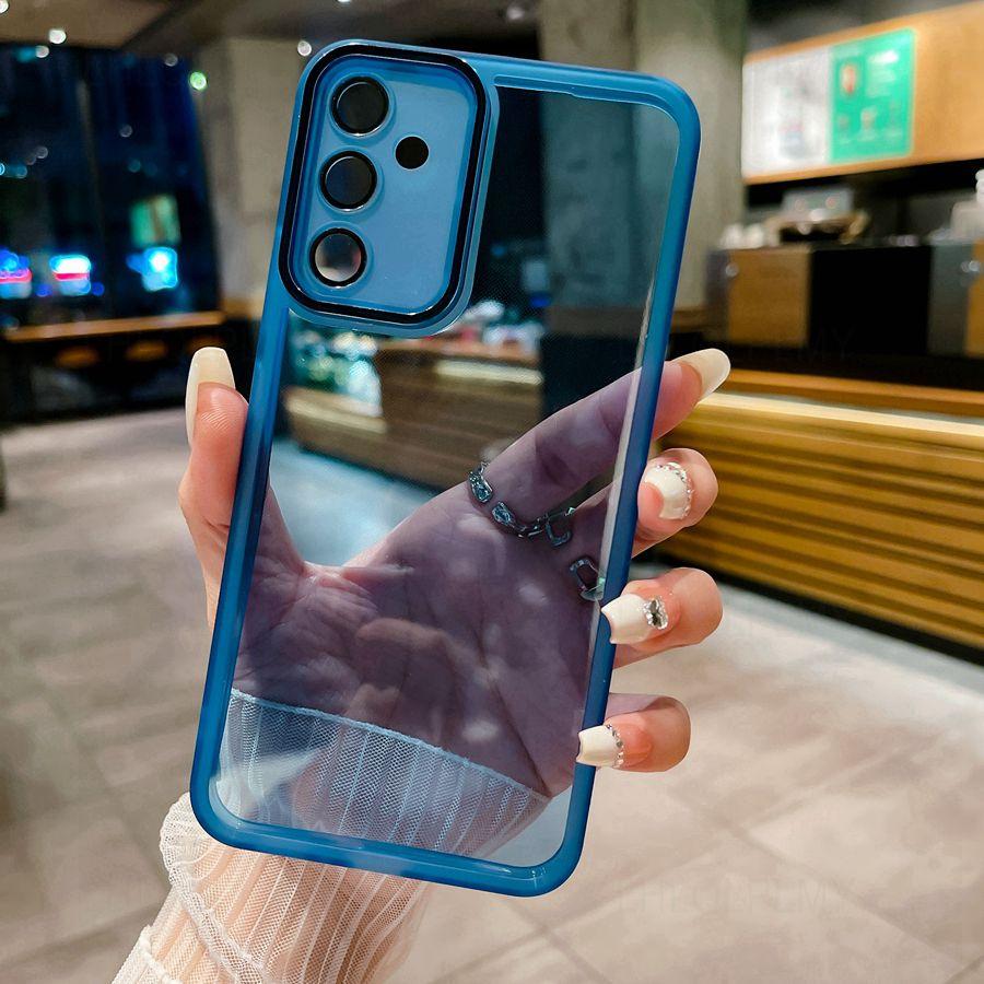 Тонкий прозрачный чехол для телефона Samsung Galaxy с защитой объектива камеры