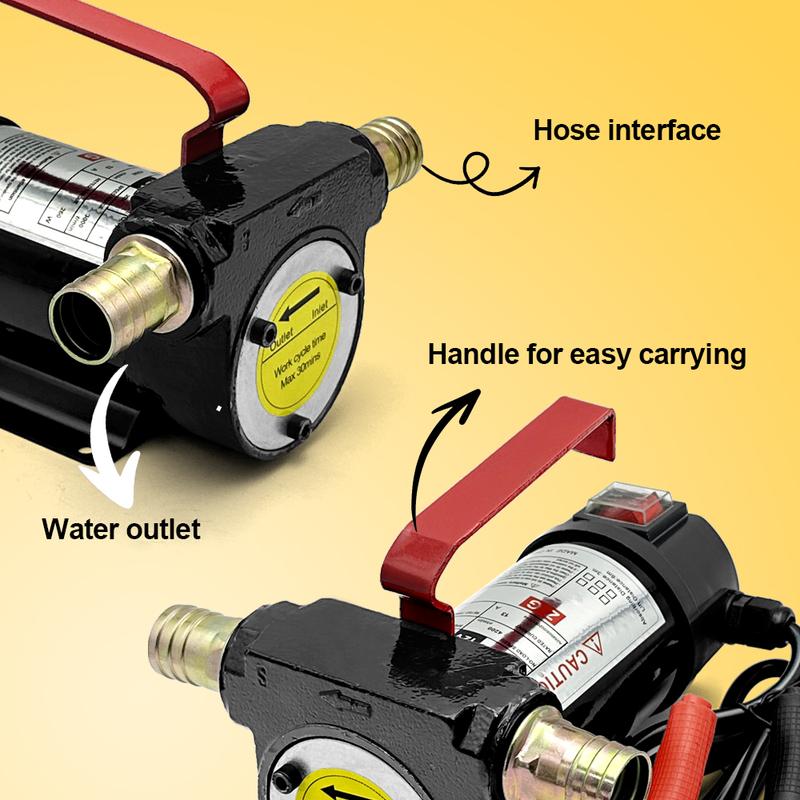 12V 24V Portable Electric Oil Pump 4200r/min Self Priming Fuel Oil Dispensing Transfer Pump with Hose Tail Connector