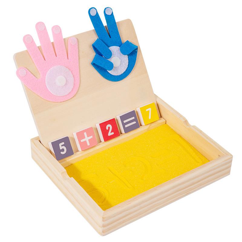 Children's 2-in-1 Sand Drawing Finger Counting Number Spelling Word Drawing Box  Montessori Teaching Aid Early Educational Toys