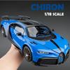 Большой размер 1:18 Bugatti Chiron Supercar Модель коллекционная миниатюрная модель автомобиля для домашнего декора литая игрушечная машинка для детей мальчик игрушка в подарок