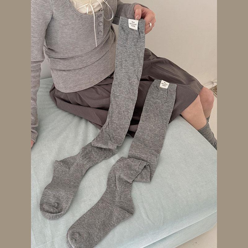 Korean Mesh Thigh High Socks Women Fashion Japanese JK Solid Color Knee High Stockings Summer Breathable Calf Sock Over The Knee