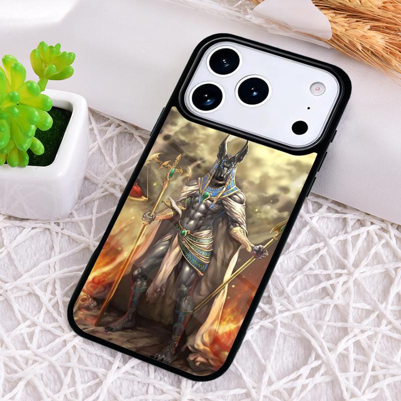 Anubis Egyptian God Phone Case for iPhone 17 Air 16 15 11 12 14 13 Pro Max Shockproof Cover