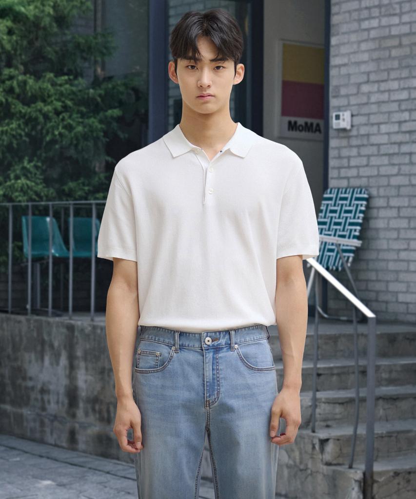 STCO Diems Ice Touch Collar Knit_Ivory (Classic Fit)_Dktvb01Csi