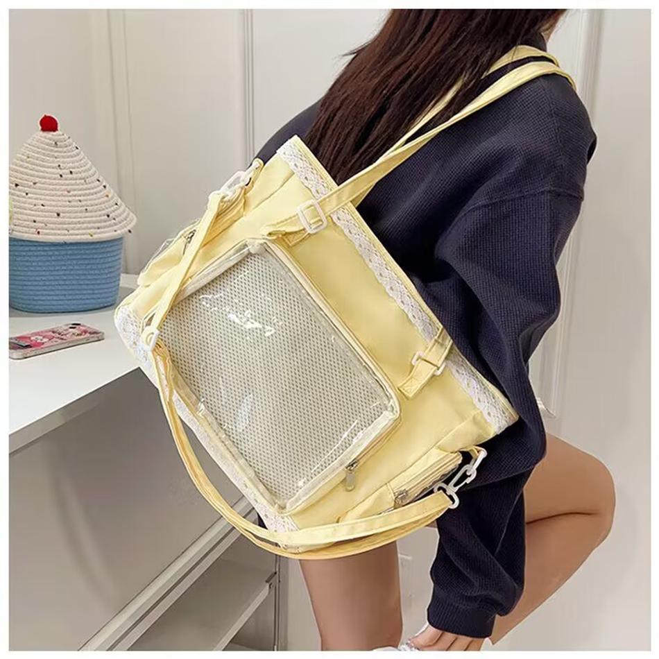 Ballet Girls Large Capacity Kawaii Itabag Japanese Transparent Jk Shoulder Crossbody Bags Gift For Friends Teenage School Bags