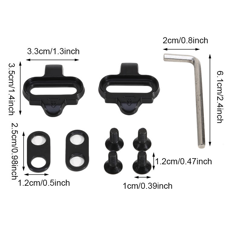 Bicycle Shoes Cleat Set Compatible with SPD Look System Mountain Road Bike Pedal Cleats Replacement Parts for Cycling Shoes