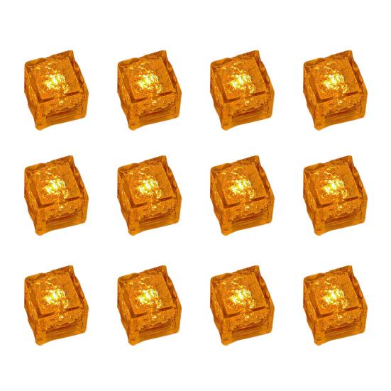 12 Pcs Glowing Ice Cubes Water Activated Color Changing LED Lights Submersible Bar