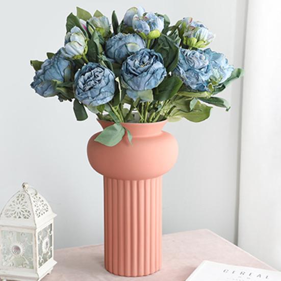 Искусственное растение, винтажный многоразовый легкий, практичный, имитация 2 головок, ретро пион, искусственный цветок, декор для гостиной