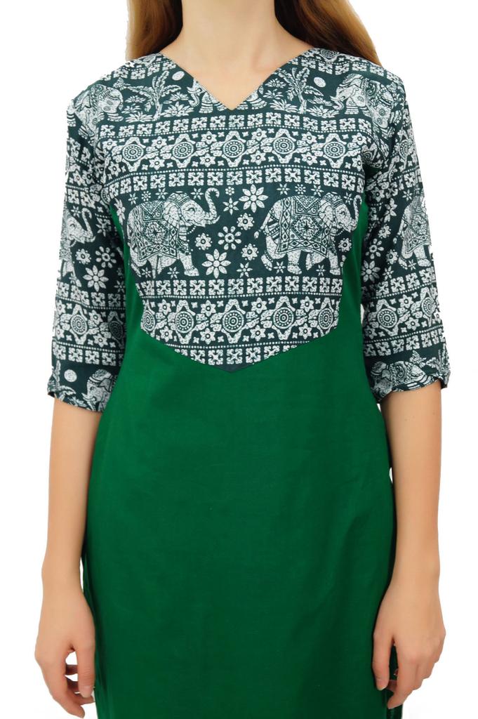 Phagun Женская хлопковая дизайнерская черная туника Kurta Ethnic с рукавами 3-4 Kurta-10