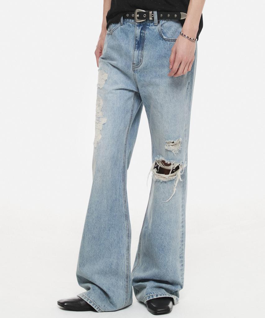 DNSR Signature Flare Distressed Denim Pants