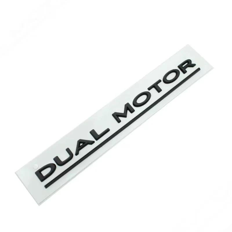 3D Raised DUAL MOTOR Underlined Letters Emblem for Tesla Model 3 Y X S Car Styling High Performance Trunk Badge Sticker