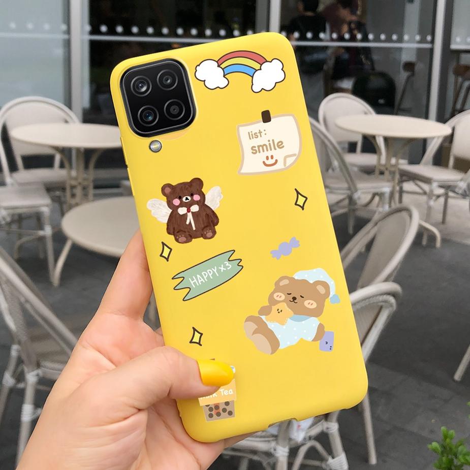 For Samsung Galaxy A12 Case M12 F12 Cue Candy Painted Cover Soft Silicone Phone Case For Samsung A12 M 12 GalaxyA12 Coque Bumper