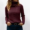 Женский модный однотонный свитер с высоким воротом и длинными рукавами, пуловер, топ