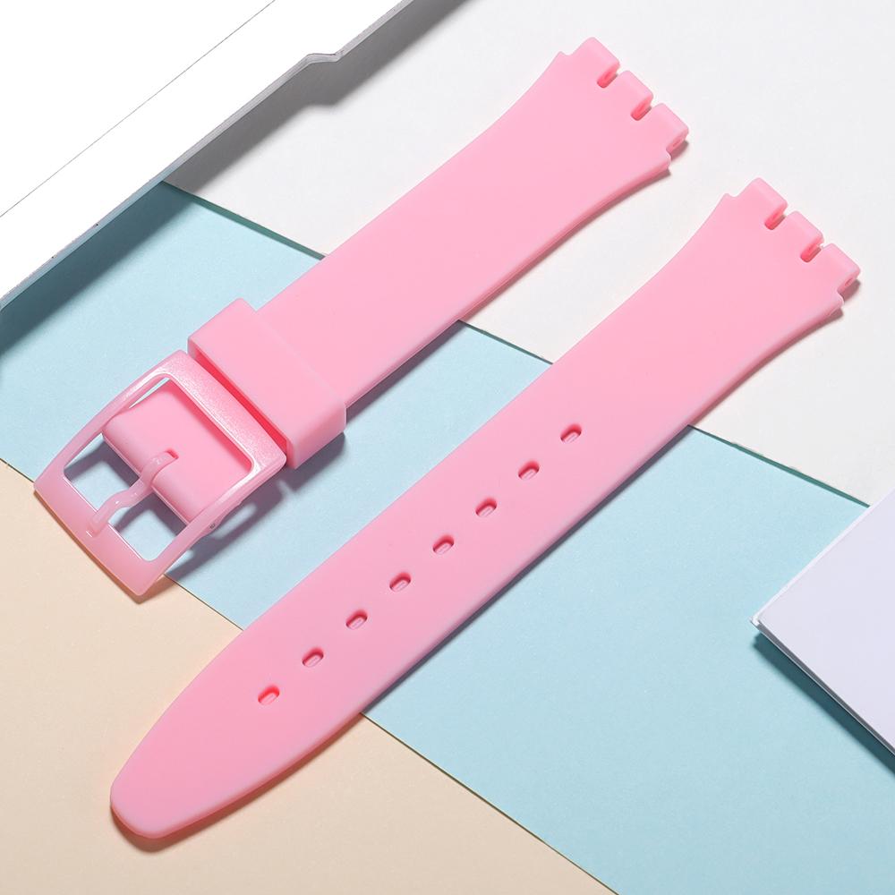 16мм 17мм 19мм 20мм Водонепроницаемый Силиконовый Ремешок для Часов Swatch Мягкий Резиновый Ремешок Цветной Браслет Замена Аксессуары для Часов