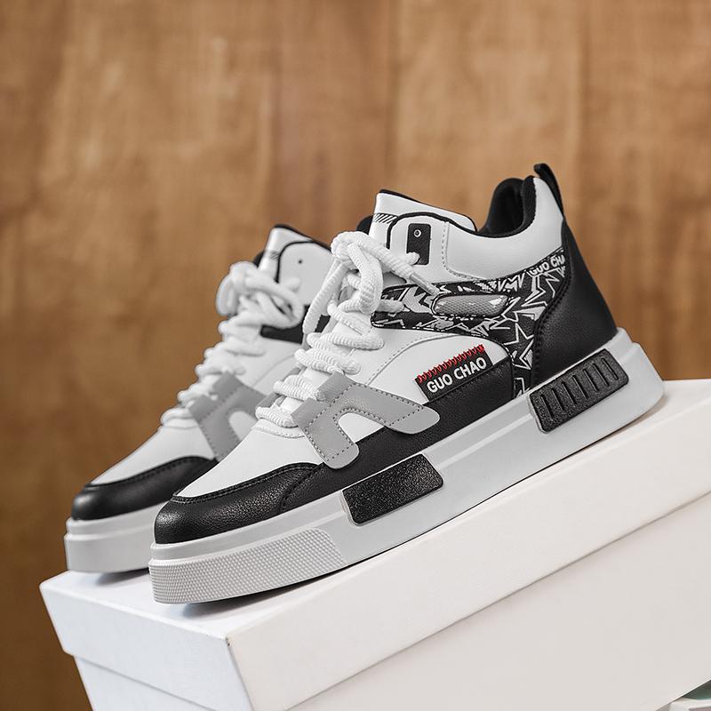 Мужская обувь Кроссовки Высокие мужские повседневные туфли Роскошные дышащие мужские туфли для ходьбы Трендовая кожаная обувь для мужчин Беговые кроссовки Мужская обувь