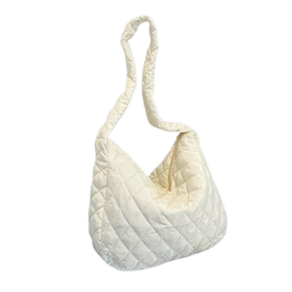 Pleated Bubble Shoulder Bag Solid Color Puffer Padded Crossbody Bag Cloud Pattern Tote Bag Lady