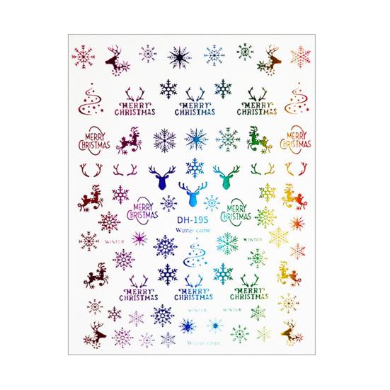 Nail Sticker Christmas Patterns 3D Effects DIY Snowflakes Christmas Nail Art Foils