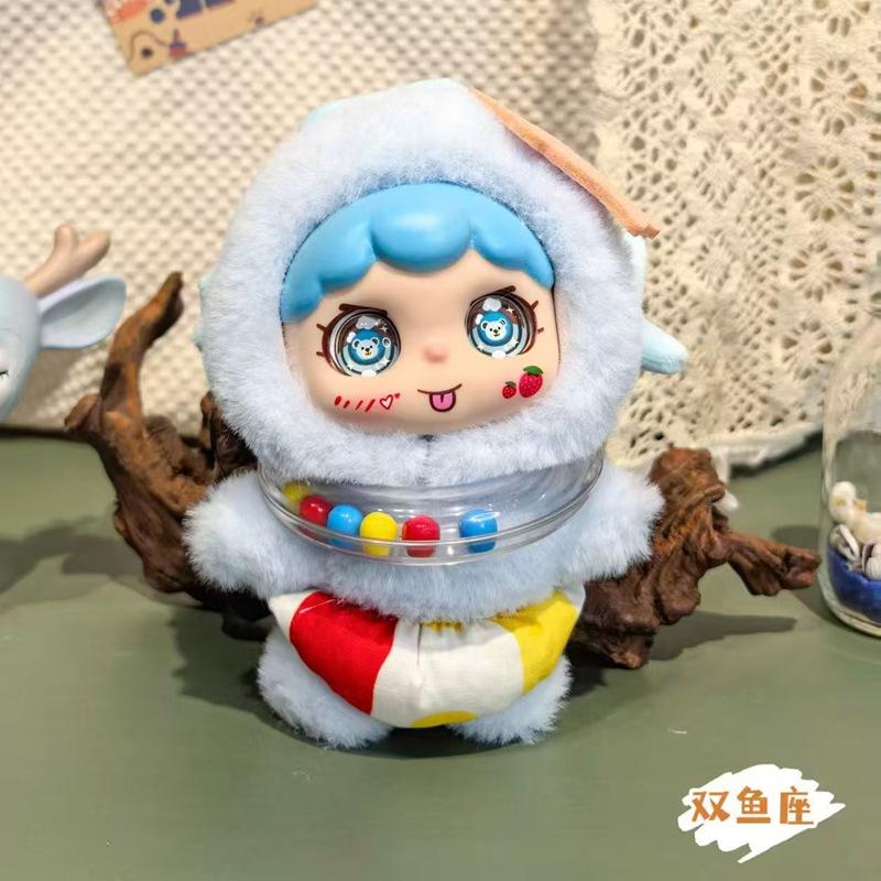 Очаровательные плюшевые подвесные украшения 12 знаков зодиака с резиновыми лицами - Восхитительные декоративные фигурки и модные игрушки