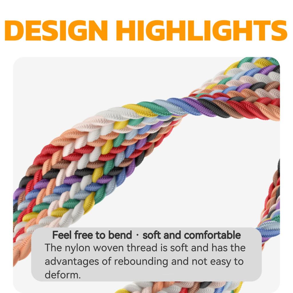 Braided Strap for Xiaomi Mi Band 8 Elastic Nylon Solo Loop Adjustable Watchbands Magnetic Buckle Correa Bracelet for Miband 8NFC