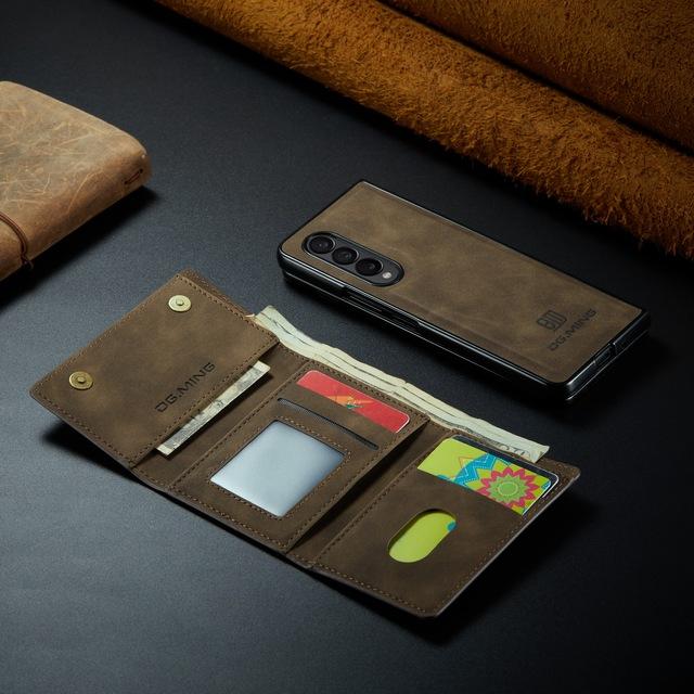 Противоударный кожаный чехол для мобильного телефона Samsung Galaxy Z Fold 4 5g Fold4 Fold3 Fold 3 Сумка-кошелек с магнитной подставкой для телефона