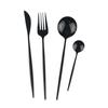 24Pcs Flatware 304 Stainless Steel Dinnerware Set Black Cutlery Spoon Fork Knife Western Cutlery For Wedding Dishwasher Safety