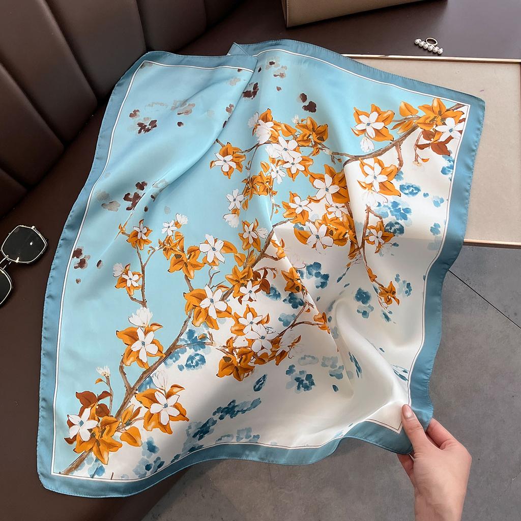 70*70cm Decorate Neck Ties Women Square Scarfs Neck Ties Fashion Decorate Hijab Summer Shawls Female Office Foulard Neckerchief