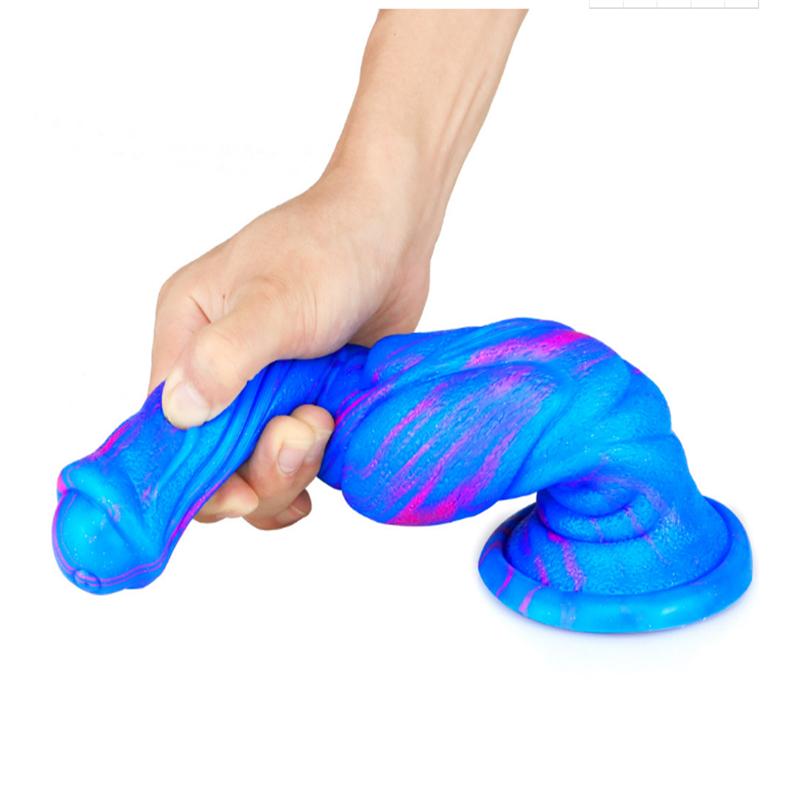 Female Eggless Horse Cock Liquid Silicone Animal Penis Thick and Long Color Simulation Fake Penis Anal Plug Sex Toys