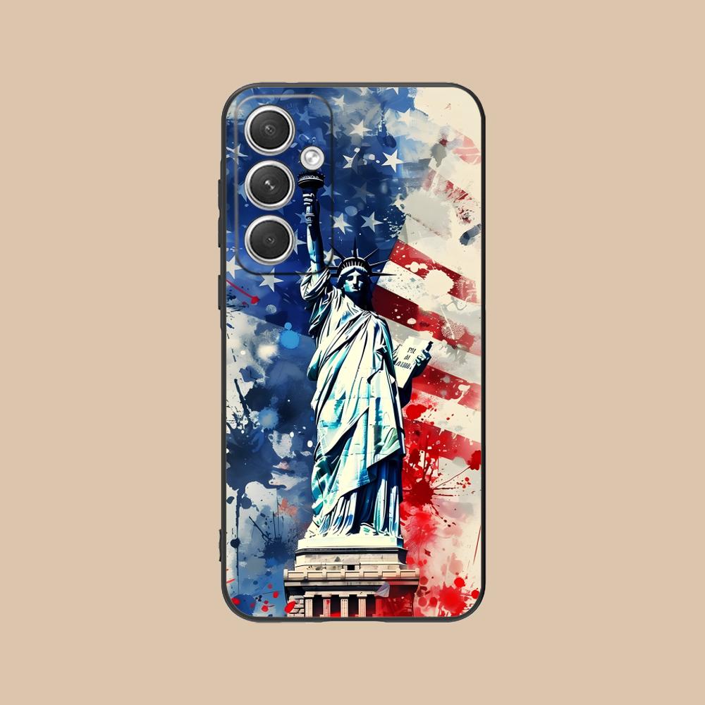 США Флаг Америки Чехол для мобильного телефона для Samsung Galaxy S26 S25 S24 S23 S22 S21 S20 Note20 Plus FE Ultra Цветная обложка Чехол