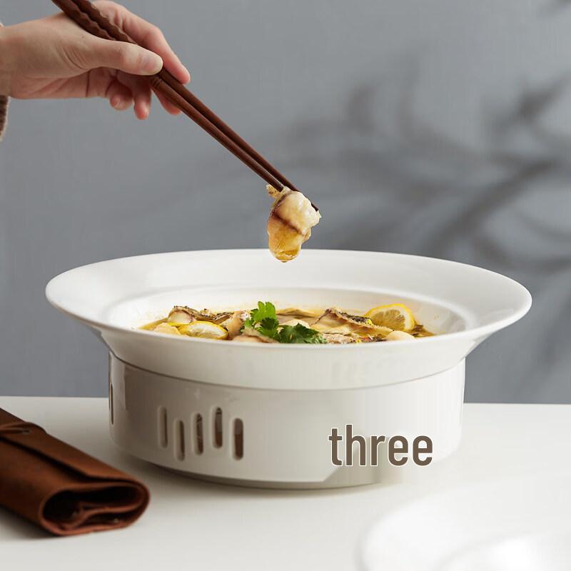 Nordic Large Round Ceramic Deep Dish Plate