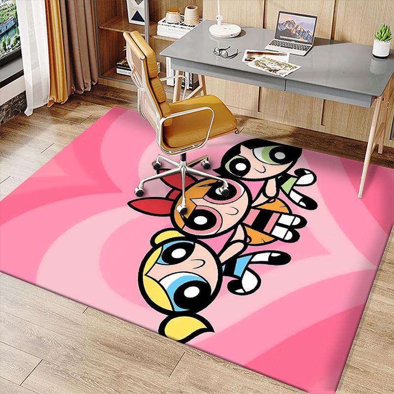 The Powerpuff Girls2 Printed Absorbent Washable Carpet, Non-Slip Bathroom Mats, Kitchen Rugs, Yoga Mat,Living Room Entrance, Camping Picnic Rugs