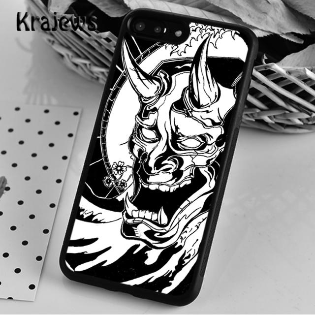 Krajews Японская маска демона Они Хання Чехол для телефона Cover Для iPhone 17 Air 16 15 14 plus 11 12 13 pro max Fundas