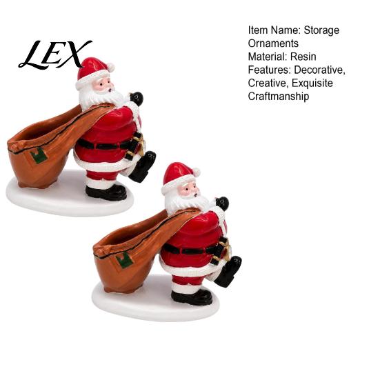 Resin Santa Claus Statue Candy Bowl, Christmas Tabletop Ornament with Bowl Storage Slot, Creative Desktop Organizer for Holiday Party Supplies Office