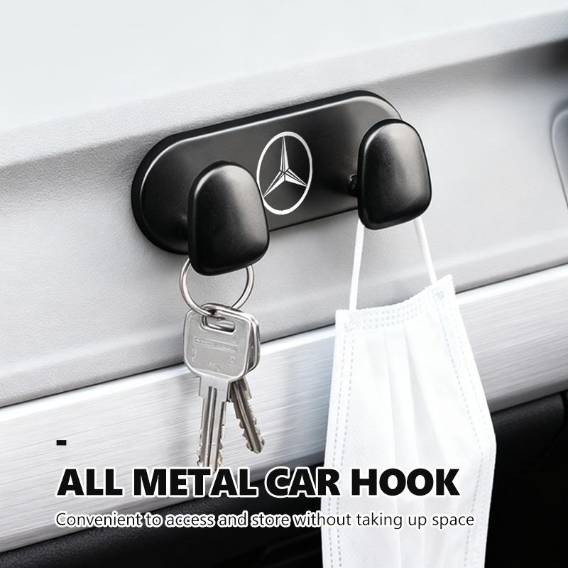 For Benz Zinc Alloy Car Hook Indoor Wall Hanger Sticker Hook Storage Accessories CITAN VITO SPRINTER CLS SLK Sport ML C200 C260 BW0
