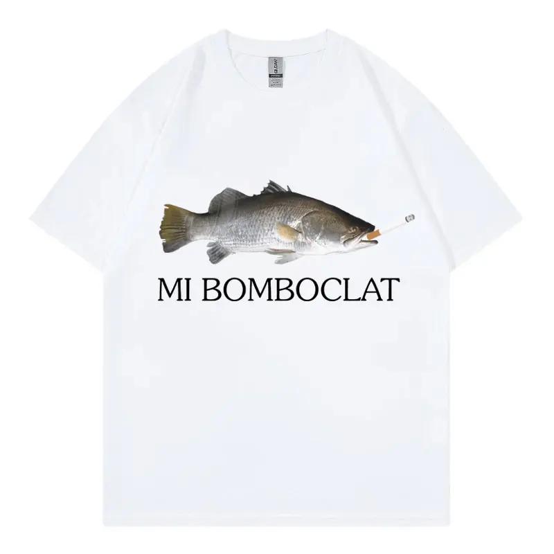 Funny Bomboclat Fish Meme Tshirt High Street Fashion Trend Yk Short Sleeve Tshirts Women Harajuku Vintage Style T Shirts