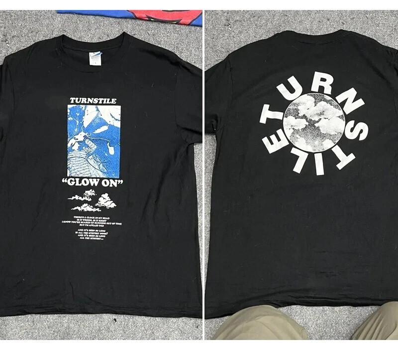 Turnstile Glow On Love Connection Tour T Shirt 2 sided black tee