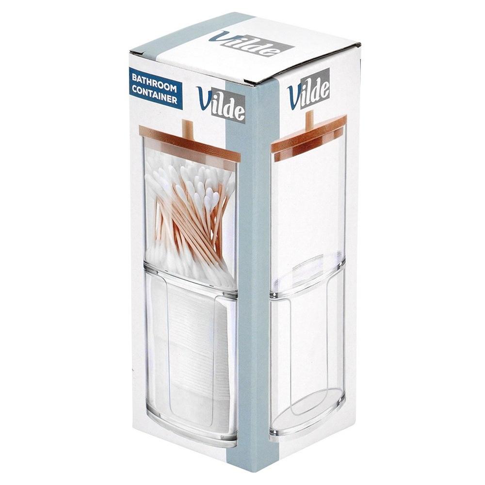 2-tier container for cotton buds and cotton pads