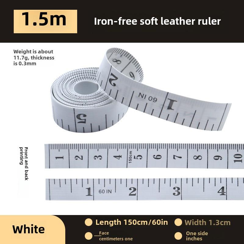 «Белая линейка с дюймами/футами и цветной мягкой швейной лентой — портновский измерительный инструмент»