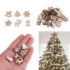 50Pcs Wooden DIY Christmas Tree Snowflake Star Hanging Ornaments Table Craft